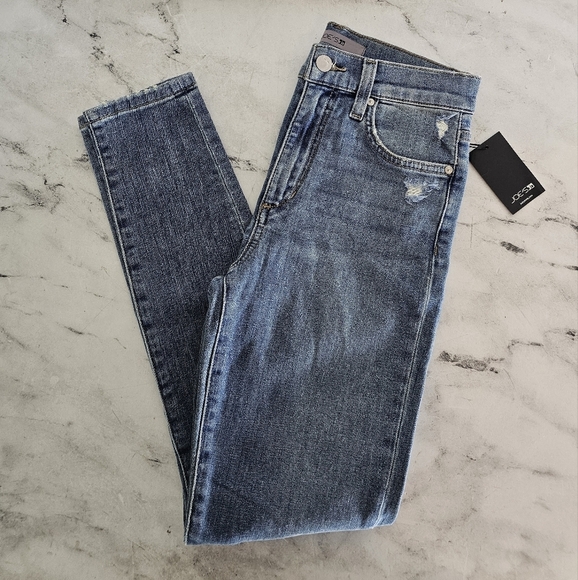 Joe's Jeans High Rise Skinny Crop Ankle Blue Jeans 25 NWT - Picture 3 of 9